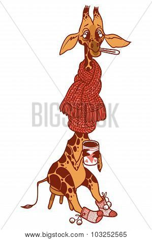 Illustration Of Cartoon Cute Giraffe