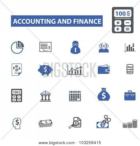 accounting, finance icons