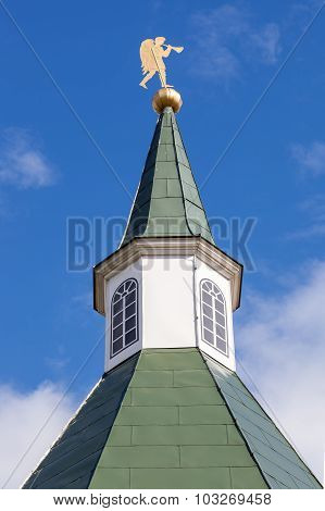 Dome Tower Of Iversky Monastery In Valday Against The Sky