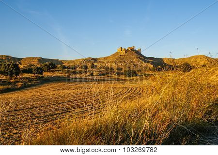 Ruins Of A Castle At Montearagon, Huesca, Aragon, Spain