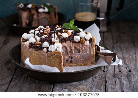 Rocky road ice cream cake