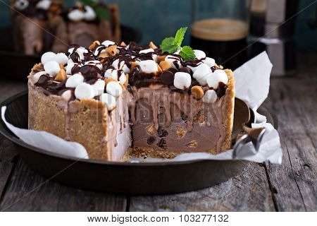 Rocky road ice cream cake