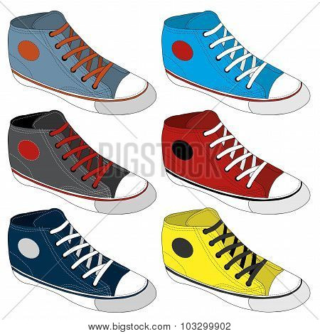 Classic sneaker sketched, Vector