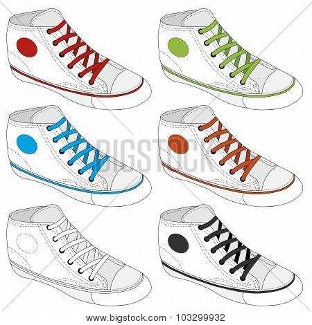 Classic sneaker sketched, Vector
