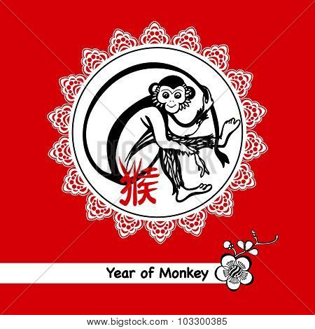 Year Of Monkey Postcard