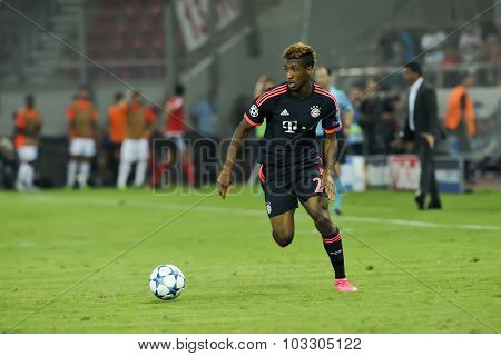 Kingsley Coman During The Uefa Champions League Game Between Olympiacos And Bayern, In Athens, Greec