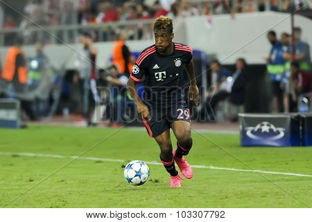 Kingsley Coman During The Uefa Champions League Game Between Olympiacos And Bayern, In Athens, Greec