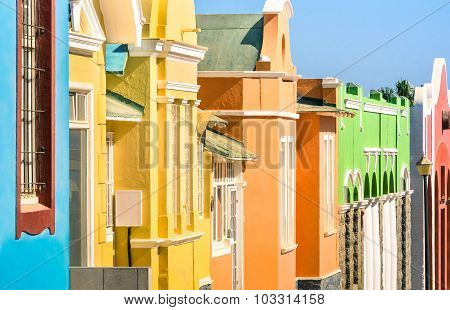 Detail Of Colorful Houses In Luderitz - The Ancient German Style Town In South Namibia