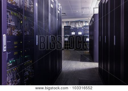 Room Data Center Rows Of Computer Equipment
