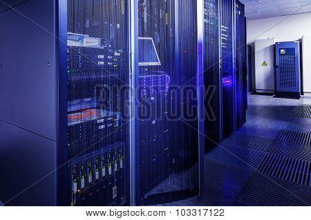 Room Data Center Rows Of Computer Equipment