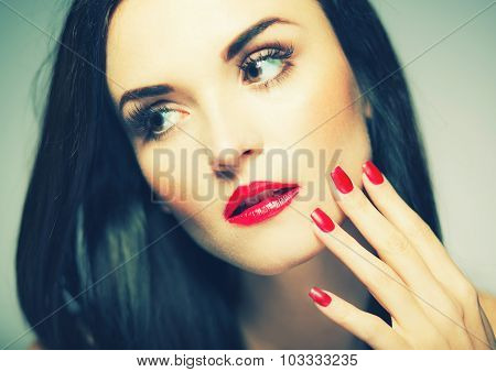 Beauty Portrait Retro Looking Colors