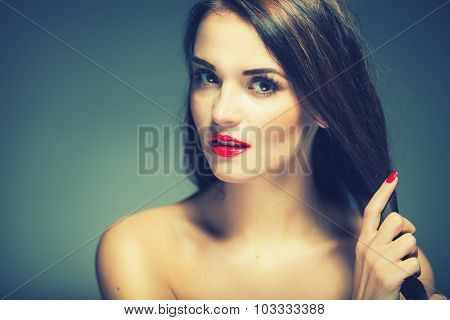 Beauty Portrait Retro Looking Colors