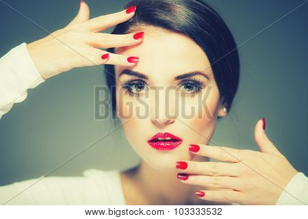 Beauty Portrait Retro Looking Colors