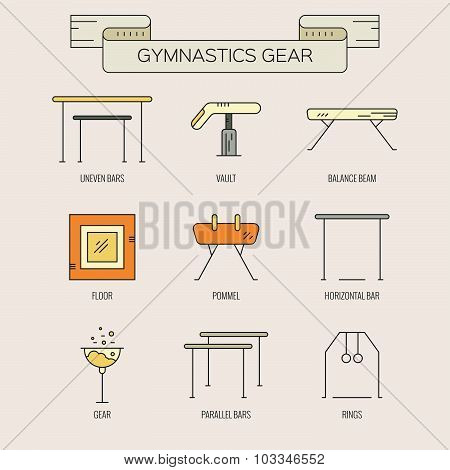 Icons With Gymnastics Symbols