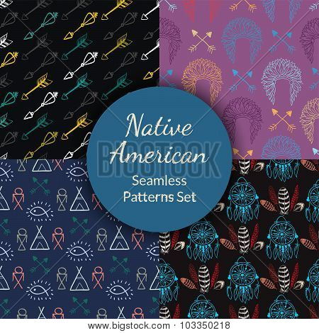 Native American Seamless Patterns Set