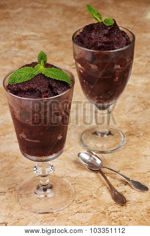 Acai Pulp In Glass With Fresh Mint