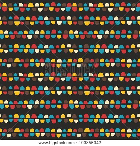 Vintage seamless pattern with half of circles.