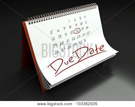 Due Date Important Day, Calendar Concept