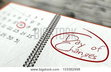 Day Of Changes Important, Calendar Concept