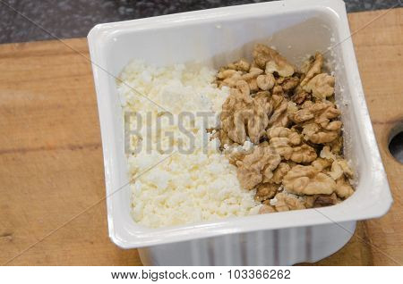 Tasty Curd Cheese And Nuts  Healthy Food