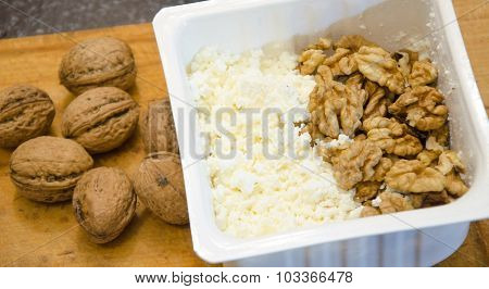 Tasty Curd Cheese And Nuts  Healthy Food
