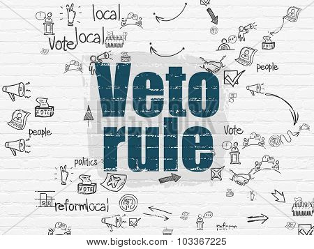 Politics concept: Veto Rule on wall background