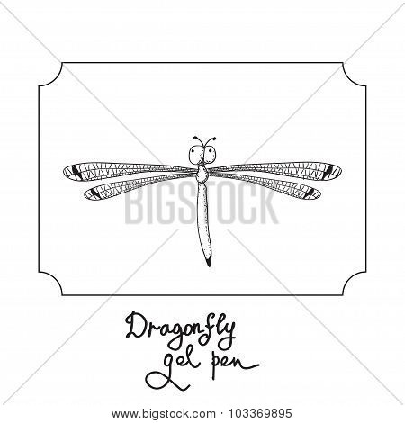 Vector drawing dragonfly