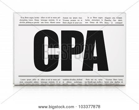 Finance concept: newspaper headline CPA