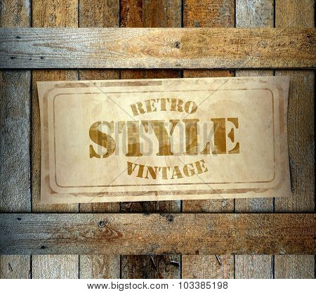 Stamp Retro Vintage Style Label Old Wooden Box