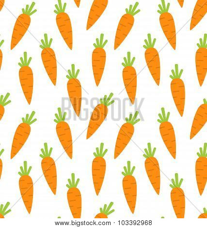 Seamless Pattern with Ripe Carrots