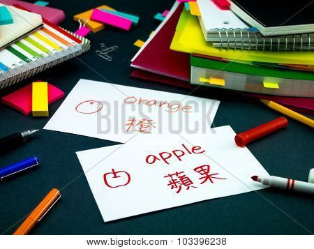 Learning New Language Making Original Flash Cards; Mandarin
