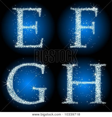 estrelas letras azul EFGH