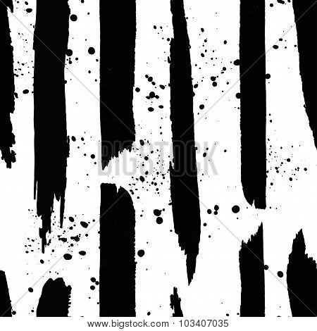 Hand darwn black ink line and splash