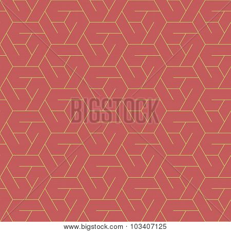 Geometric Seamless Pattern Background With Line And Hexagon.