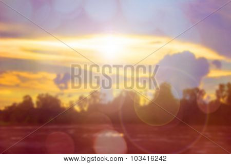 Natural Background Blurring.warm Colors And Bright Sun Light. Bokeh Background