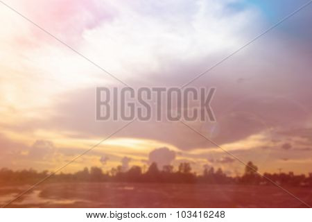 Blurred Abstract Background Of Cityscape Growth.thailand.silhouette