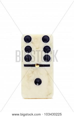 One Tile Dominoes Isolated On White Background