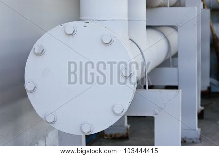 Potable water piping with flange, stud, bolt