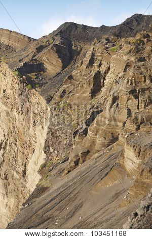Azores Volcanic Coastline Landscape In Faial Island. Ponta Dos Capelinhos