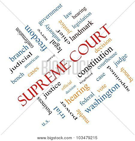Supreme Court Word Cloud Concept Angled