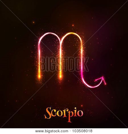 Shining neon zodiac vector symbol
