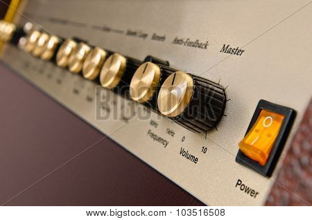 Guitar amplifier control panel