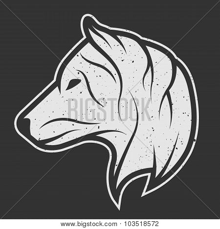 Wolf symbol logo for dark background.