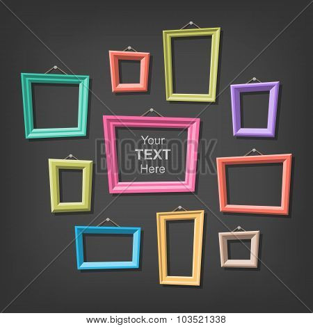 Set of cartoon picture frames