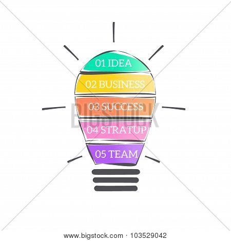 Vector Light Bulb Infographic