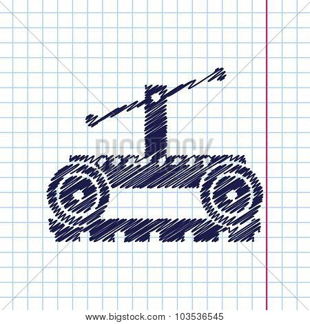 Vetor color flat trolley icon. Epshand drawn0