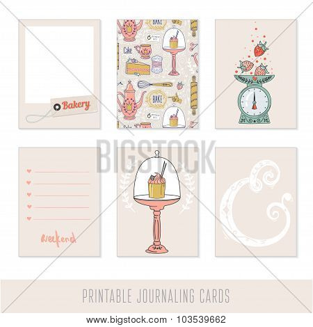 Set of 6 creative journaling cards.