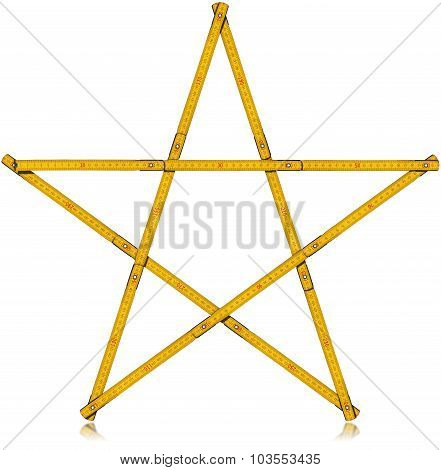 Wooden Folding Ruler Star Shaped
