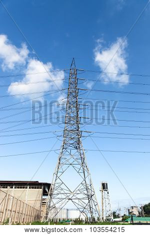High Voltage Post Or High Voltage Tower