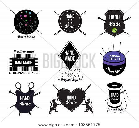 Set of Hand made logo, labels and design elements.